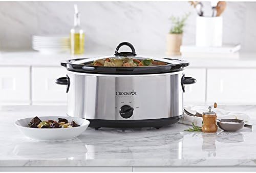 Crock-Pot 7 Quart Oval Manual Slow Cooker – Stainless Steel d86