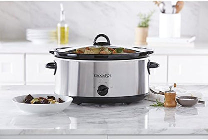 Crock-Pot 7 Quart Oval Manual Slow Cooker – Stainless Steel d86