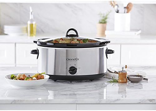 Crock-Pot 7 Quart Oval Manual Slow Cooker – Stainless Steel d86