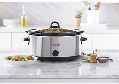 Crock-Pot 7 Quart Oval Manual Slow Cooker – Stainless Steel d86