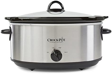 Crock-Pot 7 Quart Oval Manual Slow Cooker – Stainless Steel d86