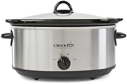 Crock-Pot 7 Quart Oval Manual Slow Cooker – Stainless Steel d86