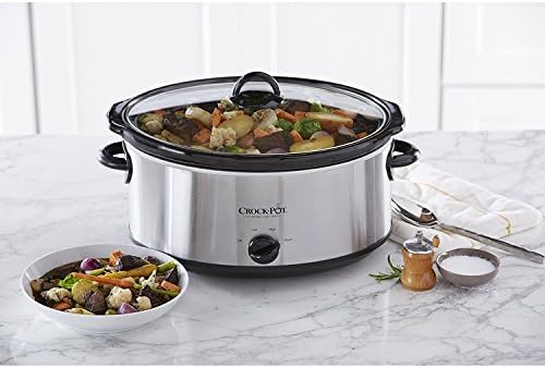 Crock-Pot 7 Quart Oval Manual Slow Cooker – Stainless Steel d86