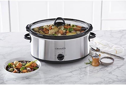 Crock-Pot 7 Quart Oval Manual Slow Cooker – Stainless Steel d86