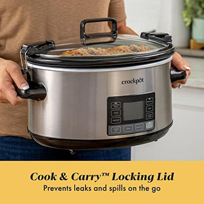 Crock-Pot 7 Quart Portable Programmable Slow Cooker with Timer 6qh