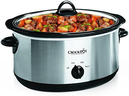 Crock-Pot 7 Quart Oval Manual Slow Cooker – Stainless Steel d86