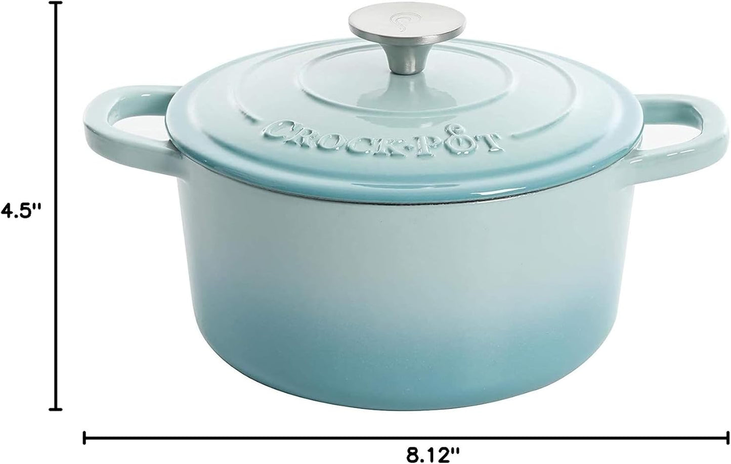 Crock-Pot 3 Quart Enameled Cast Iron Dutch Oven – Aqua jgp