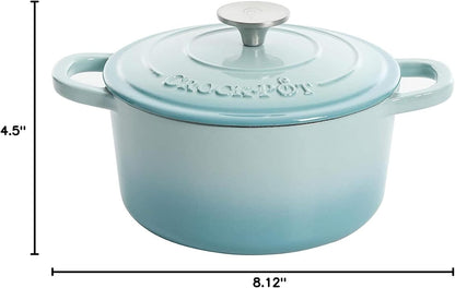 Crock-Pot 3 Quart Enameled Cast Iron Dutch Oven – Aqua jgp